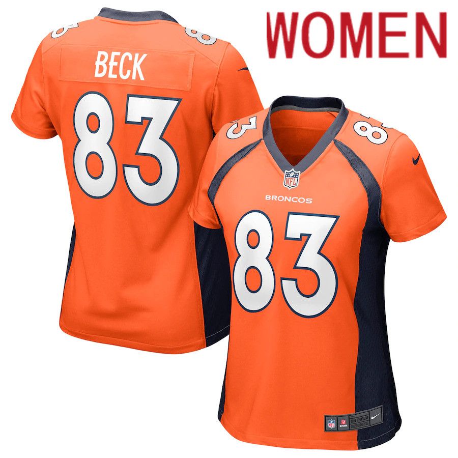 Women Denver Broncos #83 Andrew Beck Nike Orange Game NFL Jersey